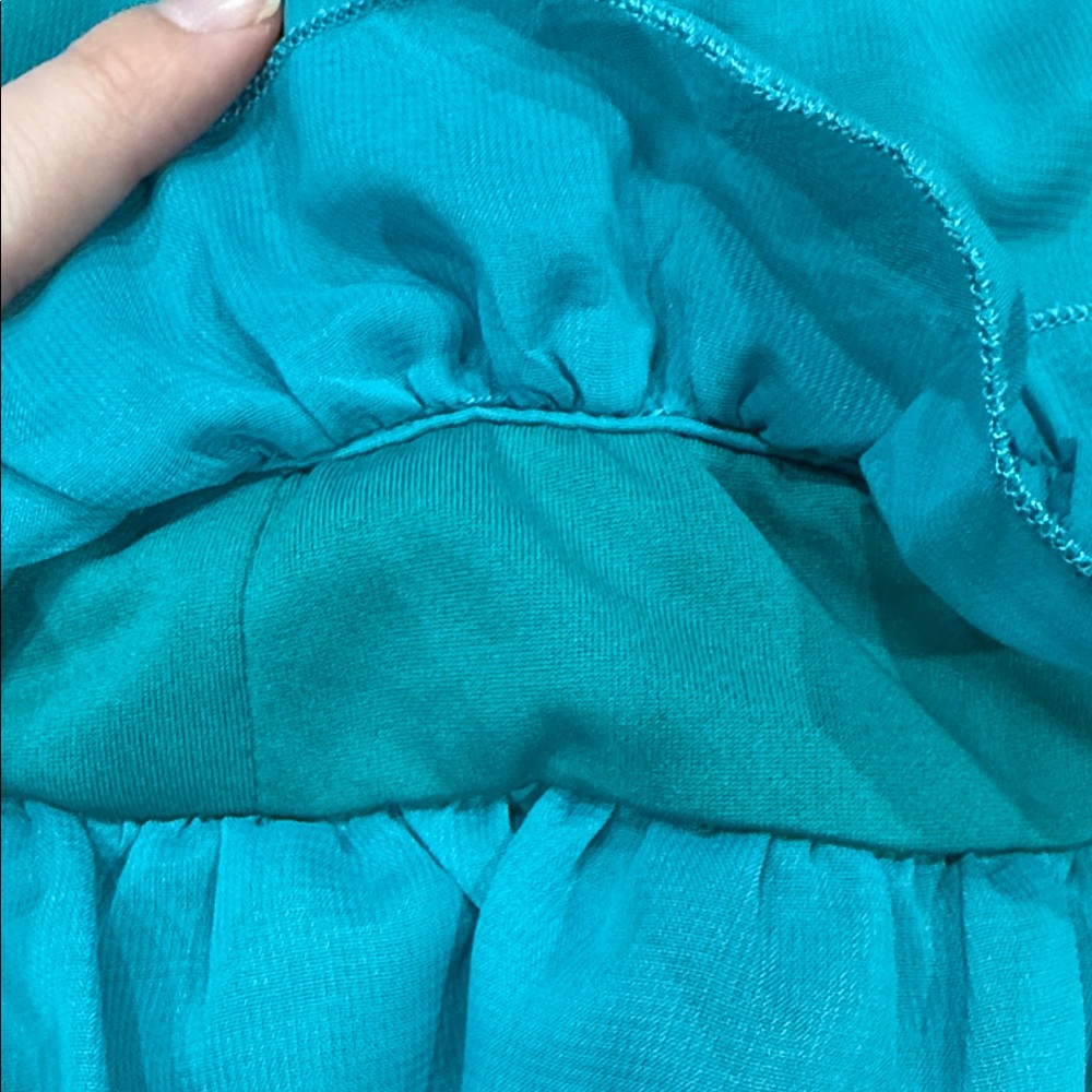 Teal Ruffled Women's Skirt - Picture 4 of 6